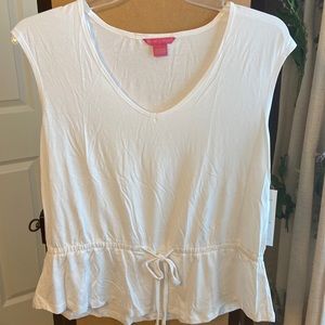 NWT Sunny Leigh white sleeveless top XL